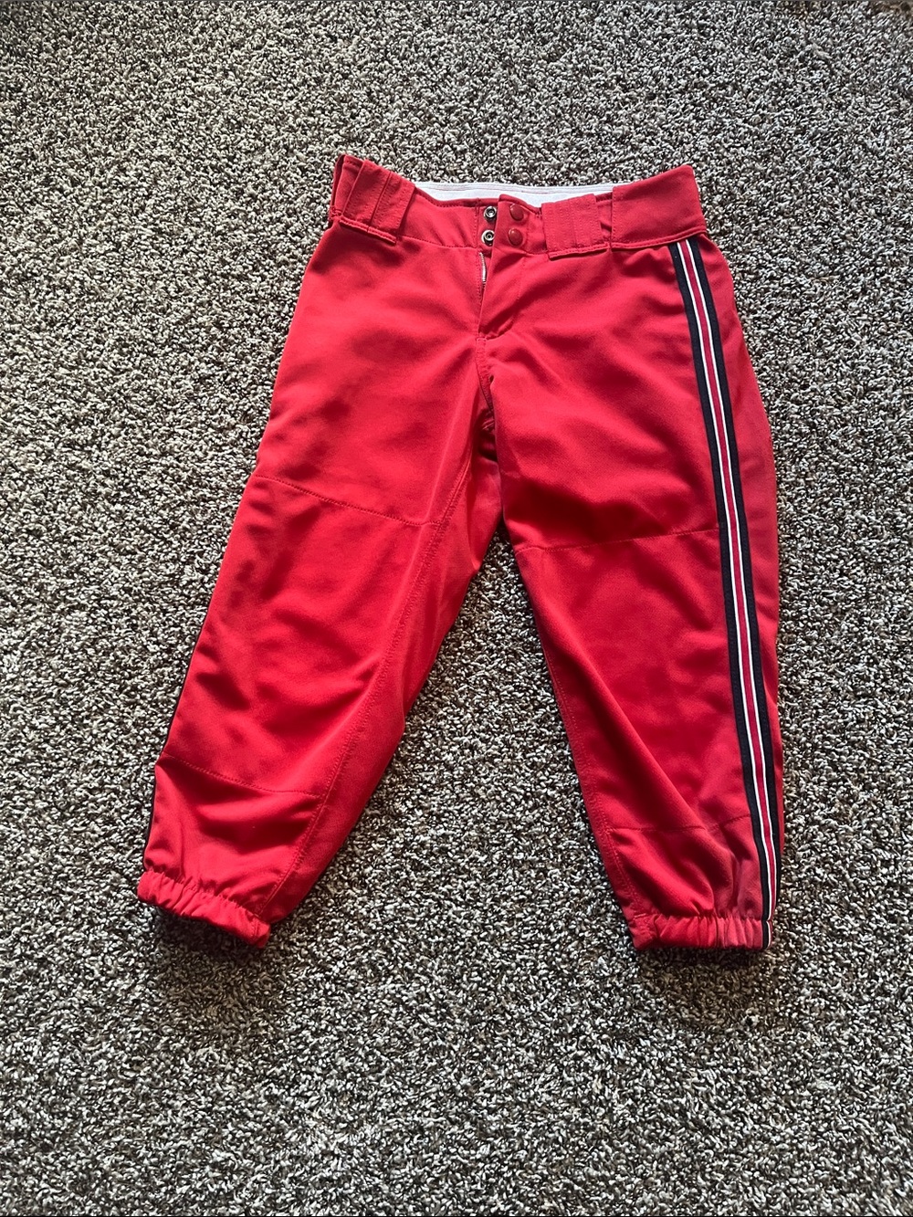 Red Women's Softball Pants with Side Stripe